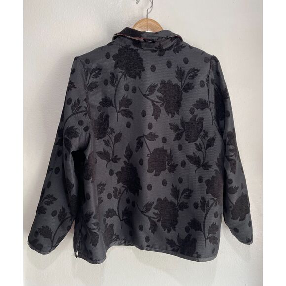 reversible VTG jacket cardigan dark romantic grunge Y2K floral casual women 2XL - Picture 5 of 6